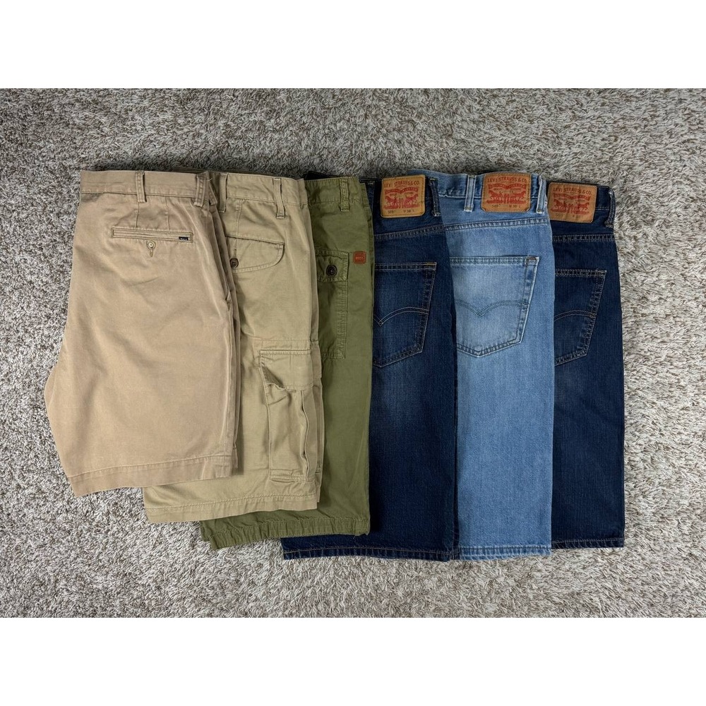 Lot of 6 Shorts - Levi's & Polo Ralph Lauren Denim Cargo Chino Men's Size 38
